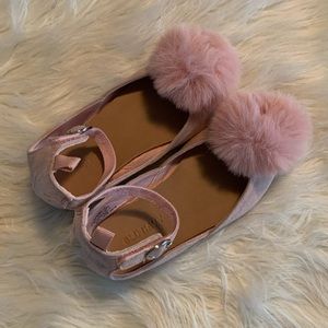 Faux Suede Toddler Girl Ballet Flats